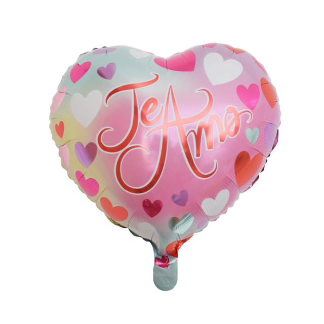 Foil Balloon Heart "Te Amo", Colorful Heart, 18 inch