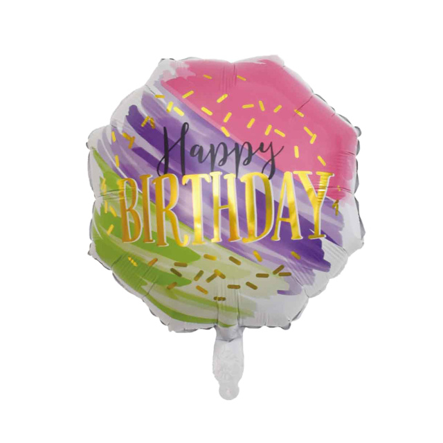 Octagon Foil Balloon "Happy BIRTHDAY", Graffiti, 18 inch