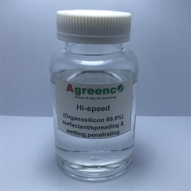Hi-speed  (Organosilicon surfactant/spreading & wetting,penetrating agent for agriculture foliar spraying, formulations)