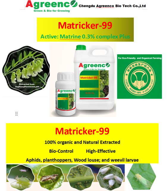 Matricker-99 (active : matrine 0.3% complex Bio insecticide),Agreenco Bio Tech Co.,LTD
