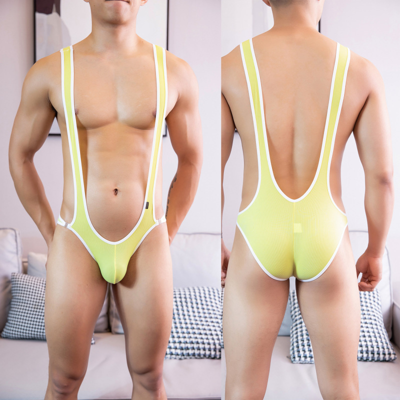 European and American men's sexy jumpsuit high elastic thread male adult sexy jumpsuit