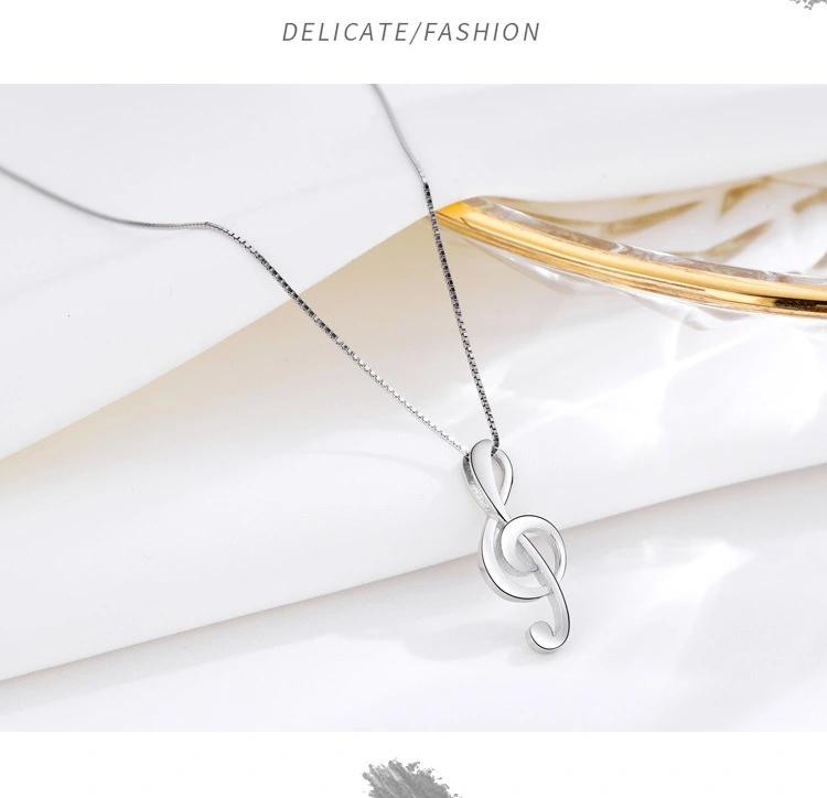 Personality Simple Music Note Necklace Korean Temperament Music Symbol Clavicle Chain Fashion Jewelry Female