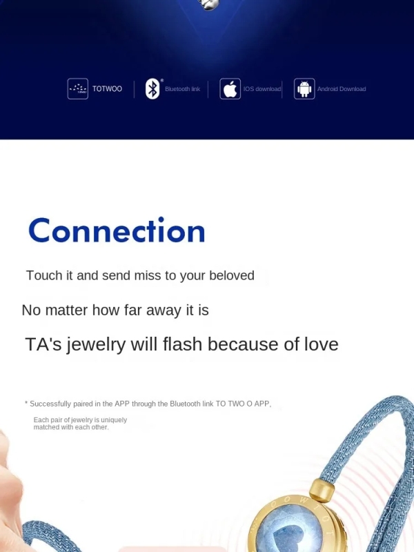 Blue Lovers Bracelets A Pair of Long-distance Love App Can Remotely Sensing Bracelets to Send Wife Gifts