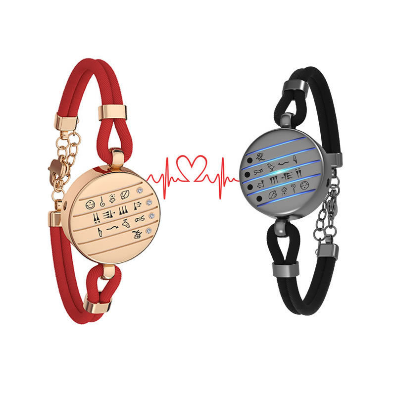 Couple bracelets a pair of induction vibration bracelets totwoo long-distance love sensors heart-to-heart smart bracelet