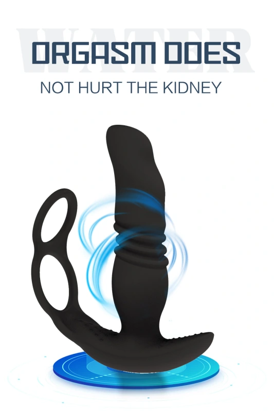 Wireless remote control APP black warrior double ring telescopic wearable men's prostate massage vibration lock fine ring fun