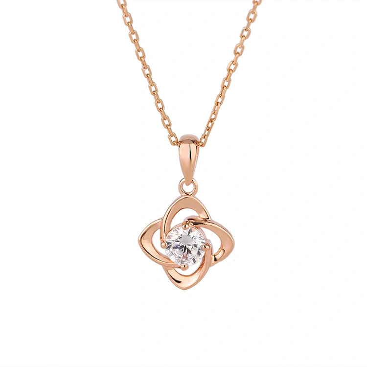 Coveney Diamond Lark Four-leaf Clover Necklace Women's Clavicle Chain Fashion Light Luxury Pendant Birthday Valentine's Day Gift for Girlfriend
