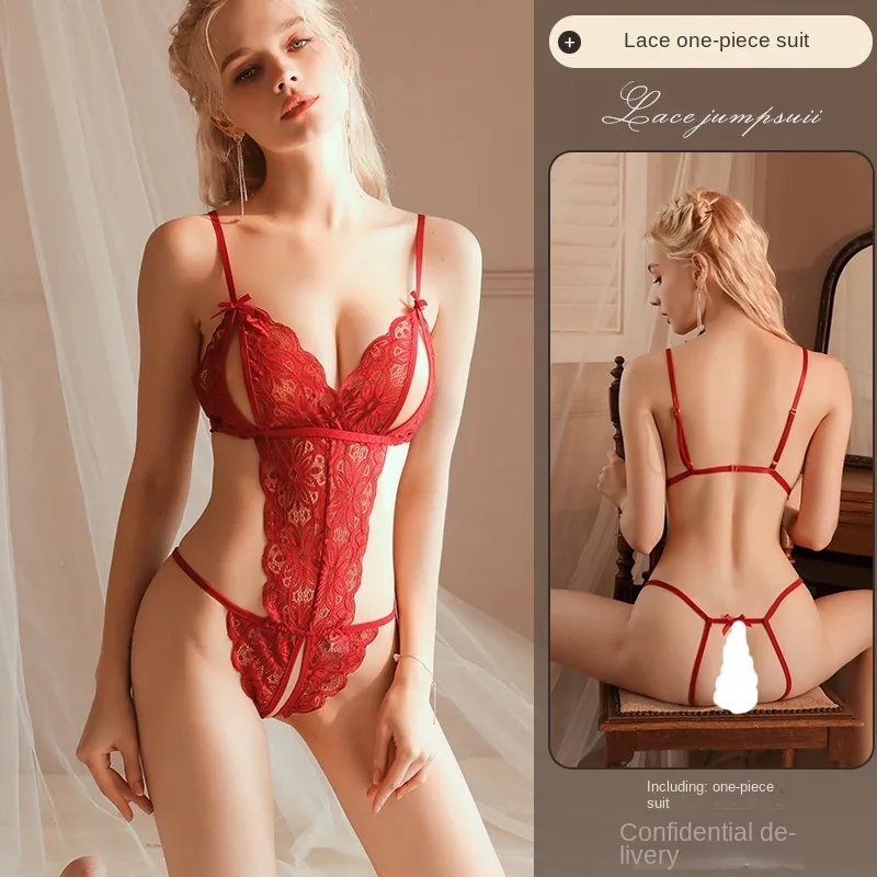 European and American sexy lingerie sexy lace jumpsuit female passion suit pure desire hollow uniform temptation