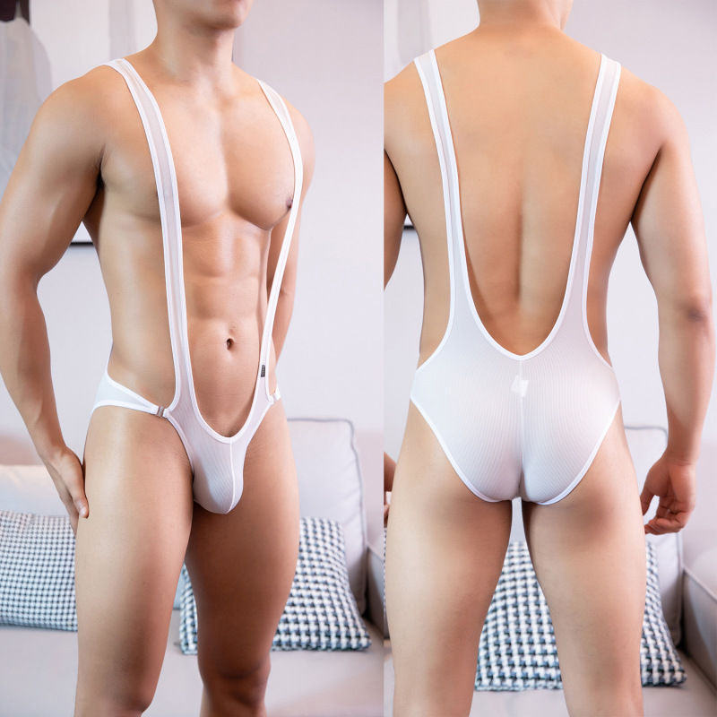 European and American men's sexy jumpsuit high elastic thread male adult sexy jumpsuit