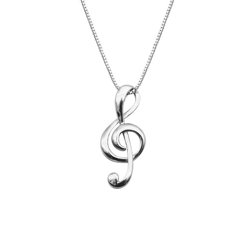 Personality Simple Music Note Necklace Korean Temperament Music Symbol Clavicle Chain Fashion Jewelry Female