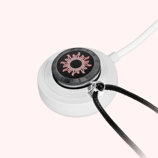 APP remote connection Couple Natural Agate Sun Moon Touch Necklace