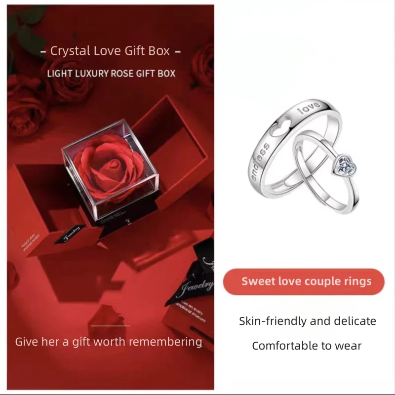 Couple rings, a pair of high-end men and women, niche designs, wedding rings, birthdays, Valentine's Day gifts