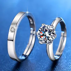 Pair of rings 10 points for men + 2 carats for women + gift box