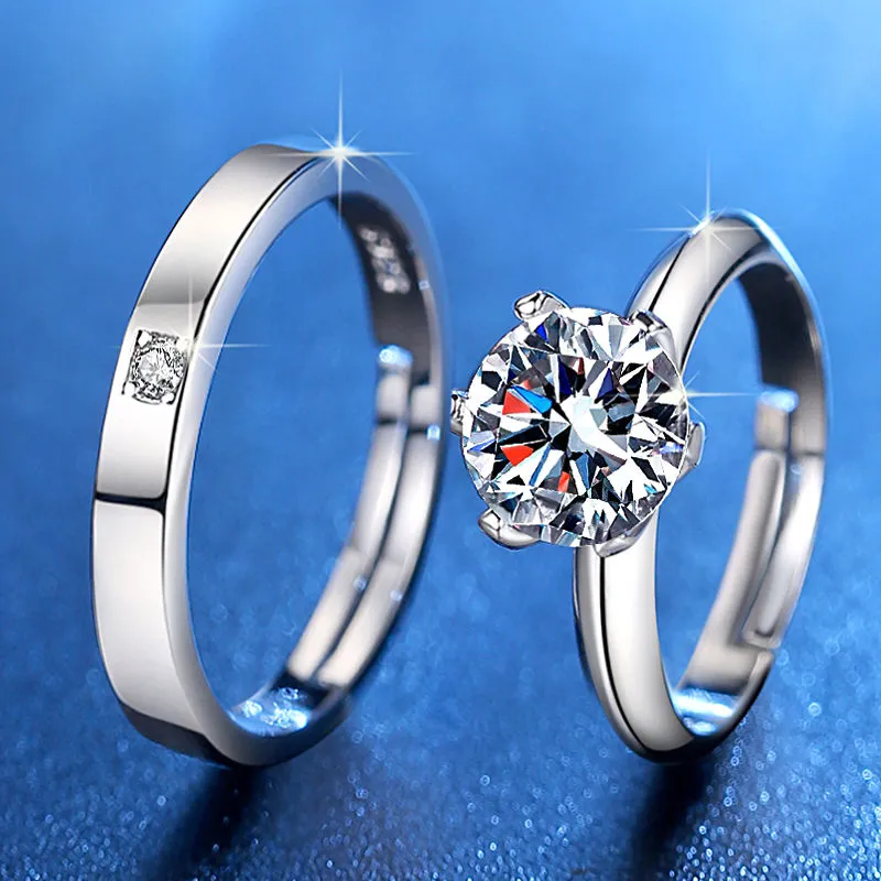 Couple Rings Pair of Wedding Rings Pair of Rings Wedding Ceremony Diamond Rings Simple Style