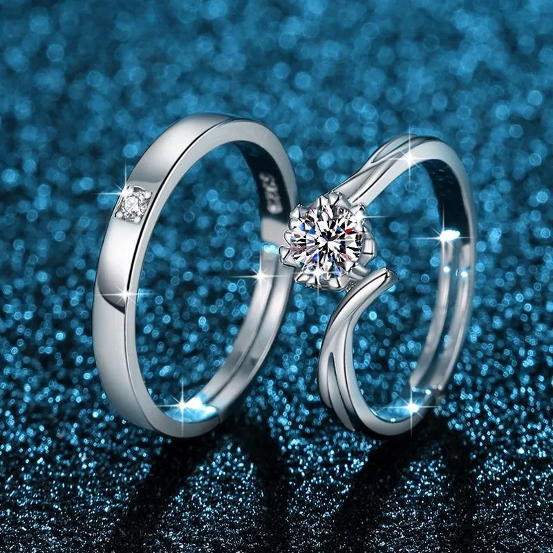 Couple Rings Pair of Wedding Rings Pair of Rings Wedding Ceremony Diamond Rings Simple Style