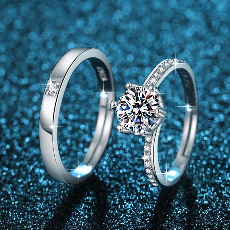 Couple Rings Pair of Wedding Rings Pair of Rings Wedding Ceremony Diamond Rings Simple Style