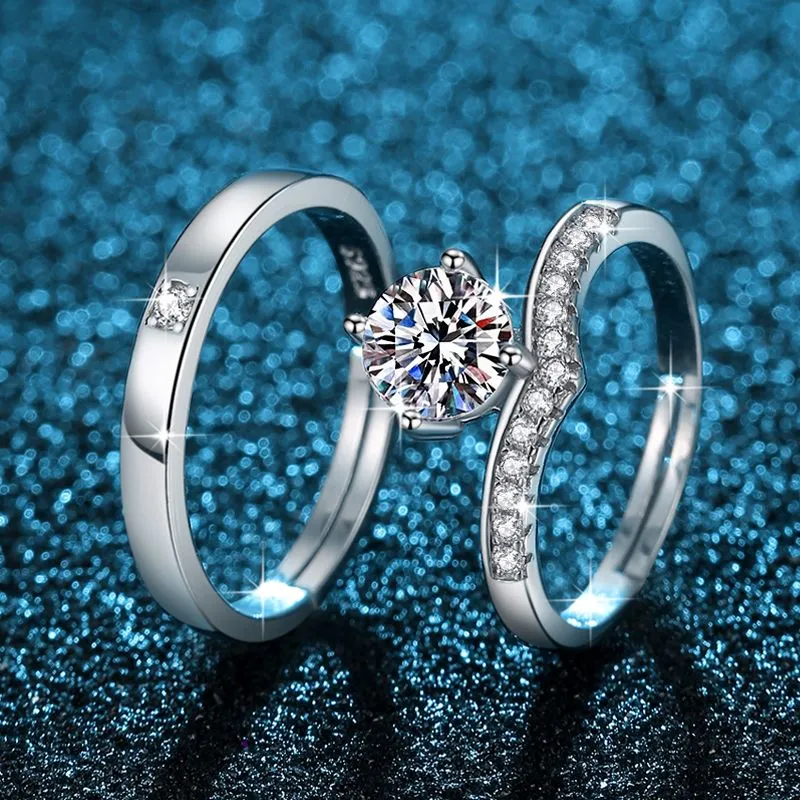 Couple Rings Pair of Wedding Rings Pair of Rings Wedding Ceremony Diamond Rings Simple Style