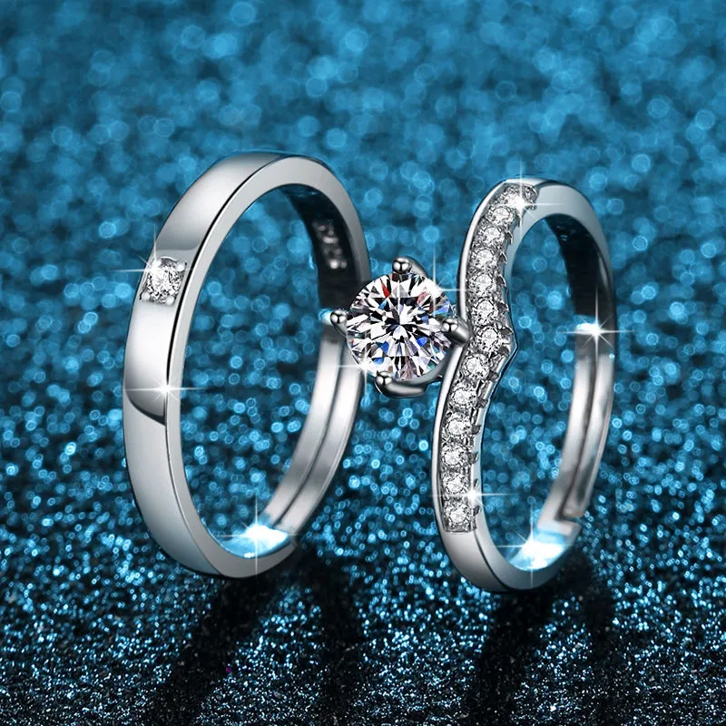 Couple Rings Pair of Wedding Rings Pair of Rings Wedding Ceremony Diamond Rings Simple Style
