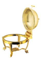 Round hydraulic chafing dish with etched finish