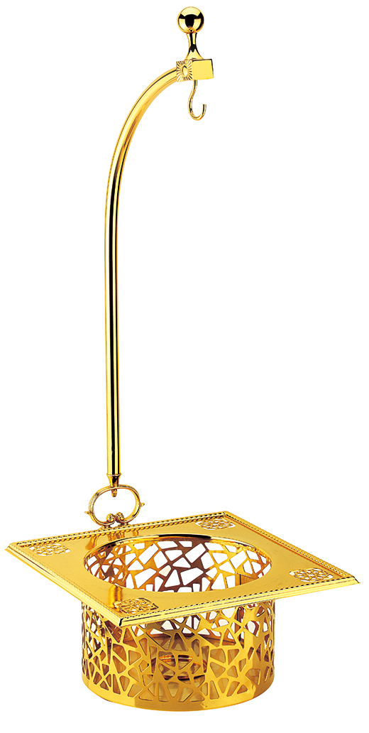 Gold plated stainless steel Pyramid Chafing Dish with Cover hanging rack