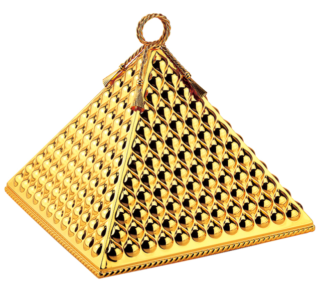 Gold plated stainless steel Pyramid Chafing Dish with Cover hanging rack