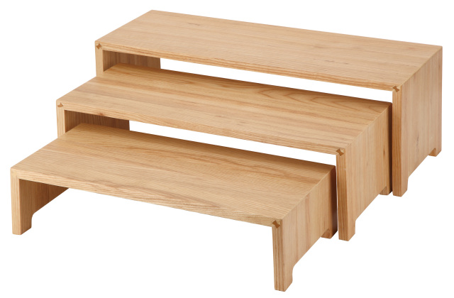 Wooden food display sets