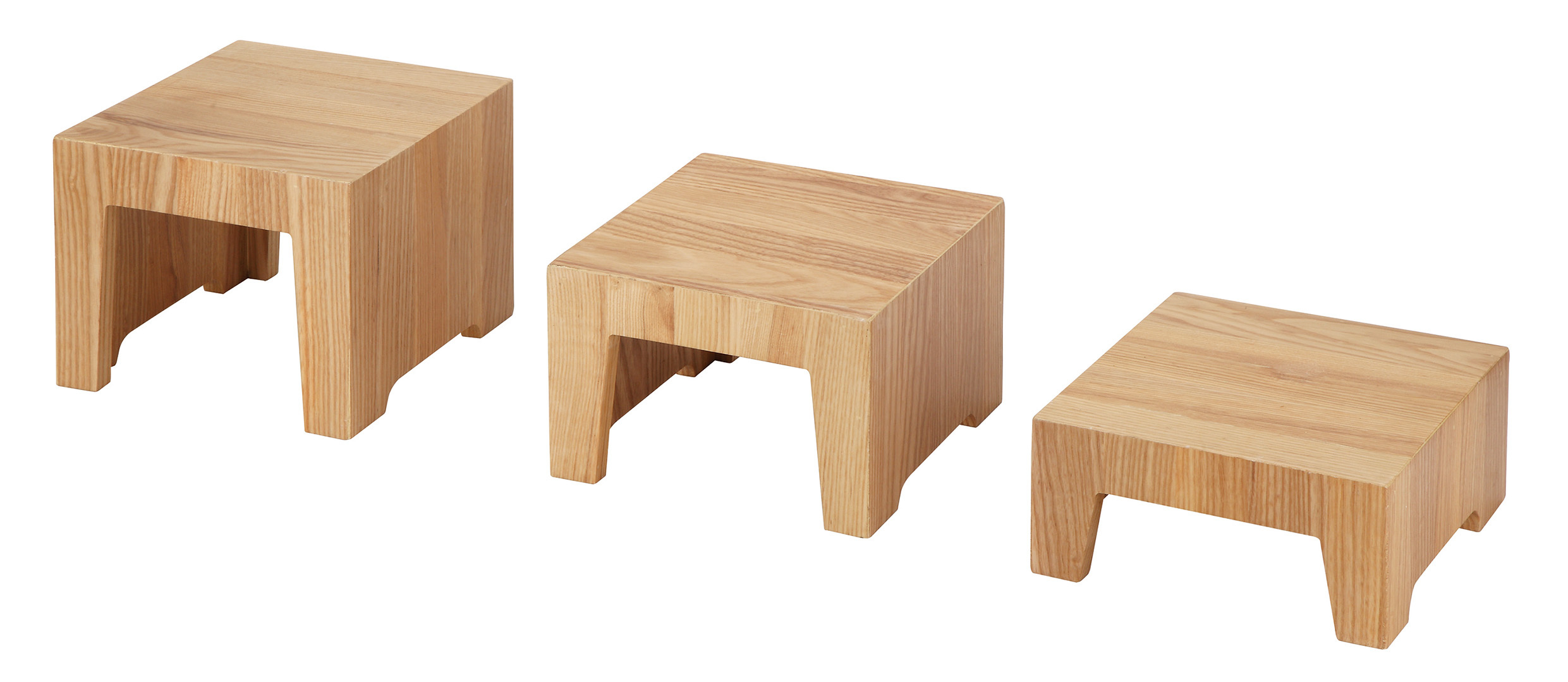 Wooden food display sets