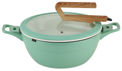Round Buffet Cast Aluminum Pot with Glass lid