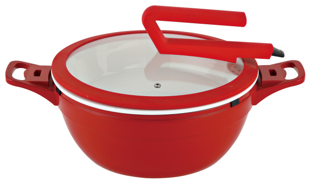 Round Buffet Cast Aluminum Pot with Glass lid