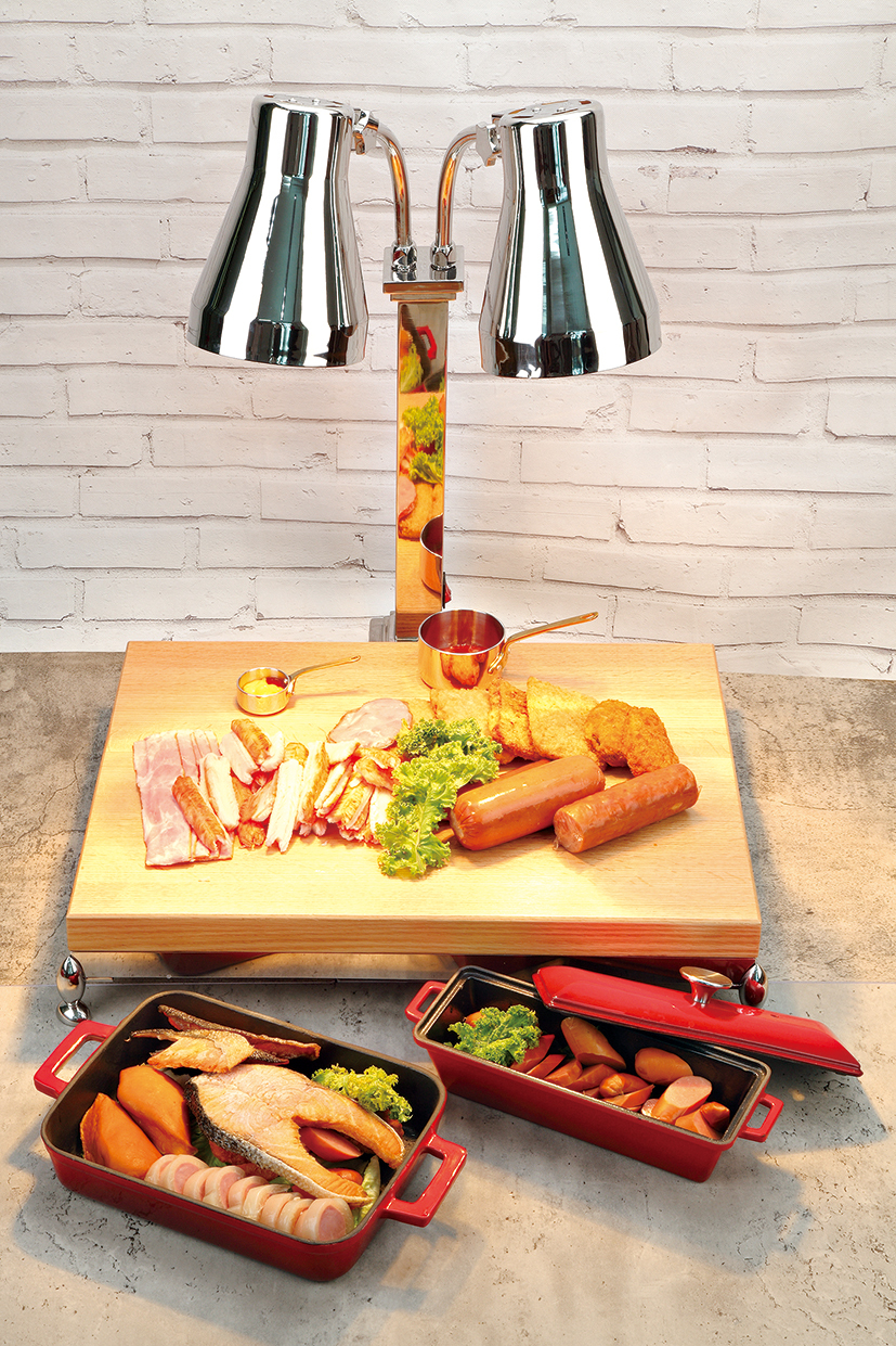 Heat lamps and Carving Stations