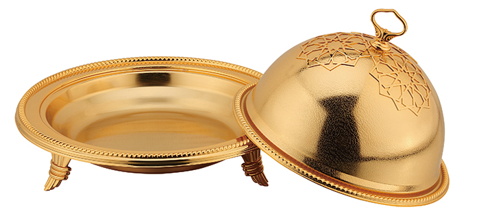 Food Plate Ouzi plate with Cloche Dome Cover