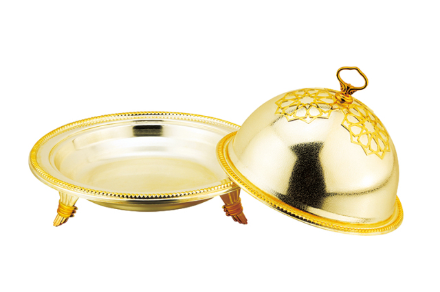 Food Plate Ouzi plate with Cloche Dome Cover