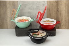 Round Buffet Cast Aluminum Pot with Glass lid/ Hydraulic Lid