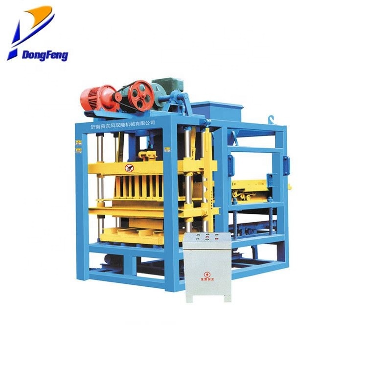 QT4-25 main unit + mold + pallet feeder: 850×550mm pallet, 15-21MPa pressure, 20-25 blocks/cycle