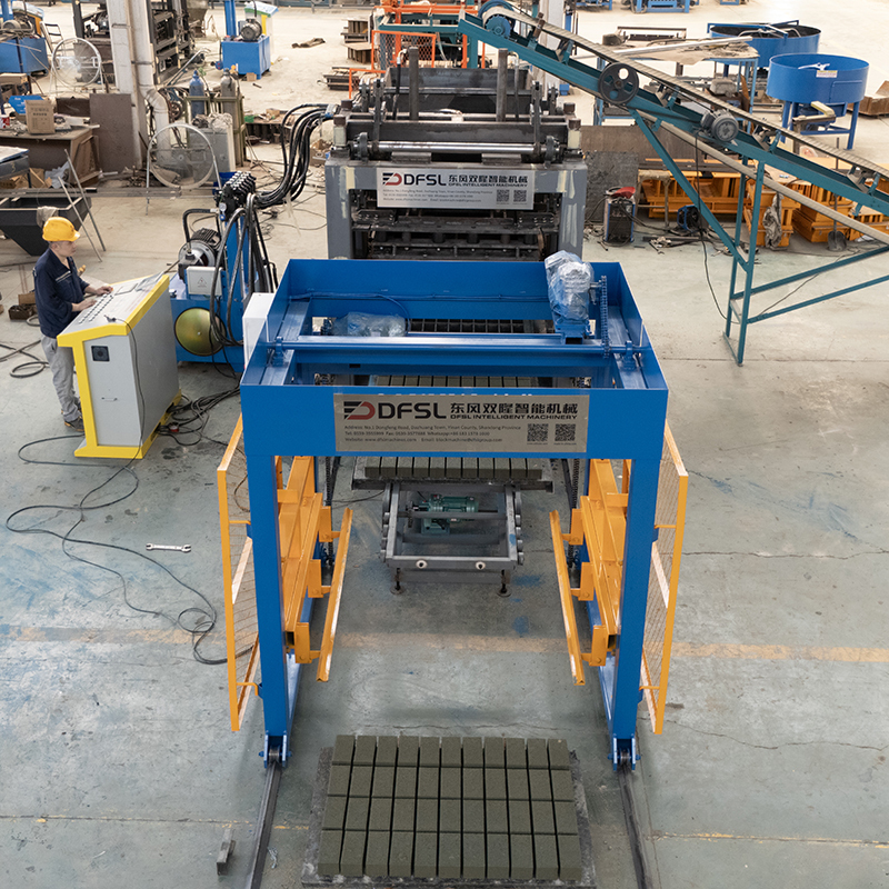 QT12-15 compact waste-to-block equipment installed in small workshop - space-saving design for small businesses