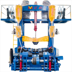H beam assembly welding straightening integral machine - full view of compact structure in steel factory