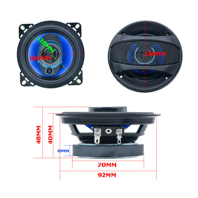factory wholesale 4 inch 450W iron basket car coaxial speaker (1070)