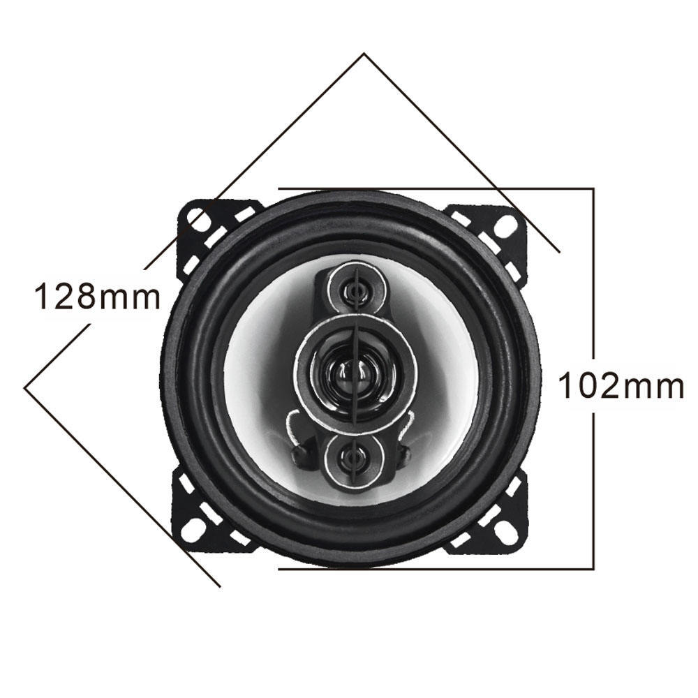 factory wholesale cheap price 4 inch 250W iron basket car coaxial speaker (MF-1043)