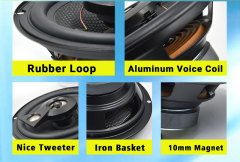 high quality 6/6.5 inch car audio coaxial speaker 3 Way high power active auto speaker (TB-612B)