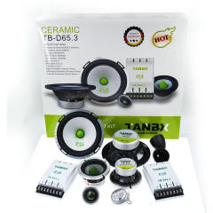 factory new design 6.5 Inch 3-way Car Component Speaker Full Range Car Audio Midrange bass Speakers with Tweeters