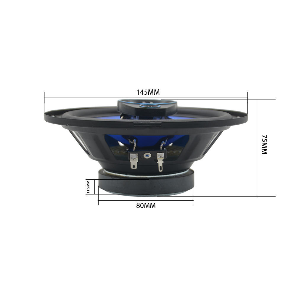 blue color 650W wholesale 6/6.5 inch car audio coaxial speaker 2 Way high power active auto speaker(1670)
