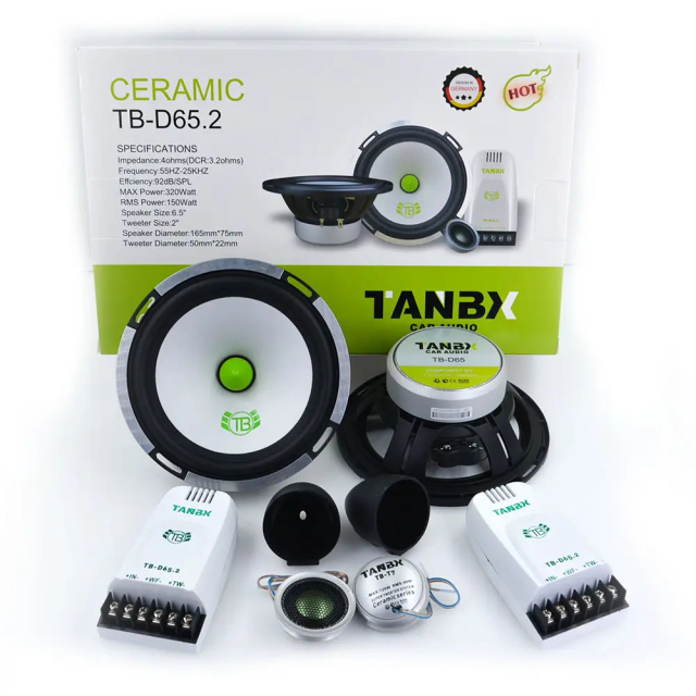 factory wholesale new design 6.5 Inch 2-way Car Component Speaker Full Range Car Audio Midrange Speakers with Tweeters