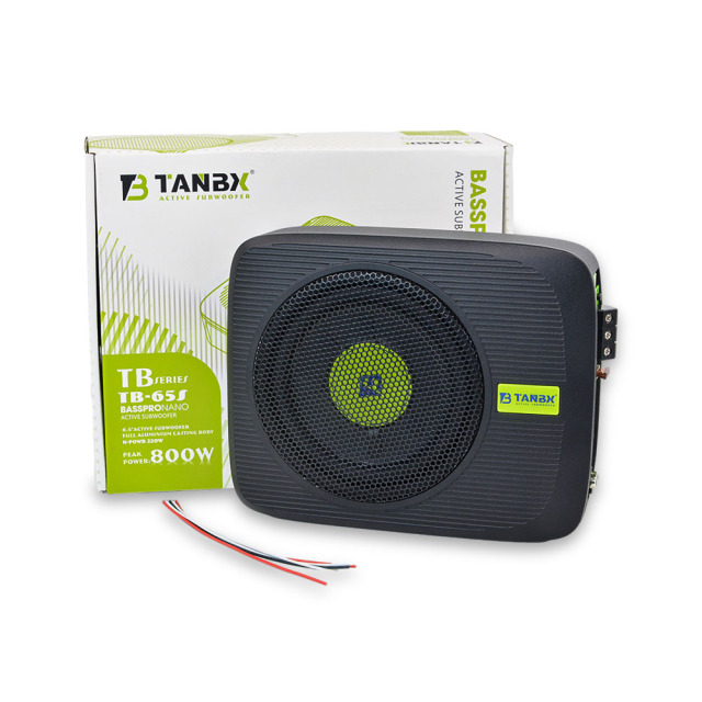 New design 6.5 inch car under seat ultra-thin subwoofer with amp SPL ative power auto slim subwoofer