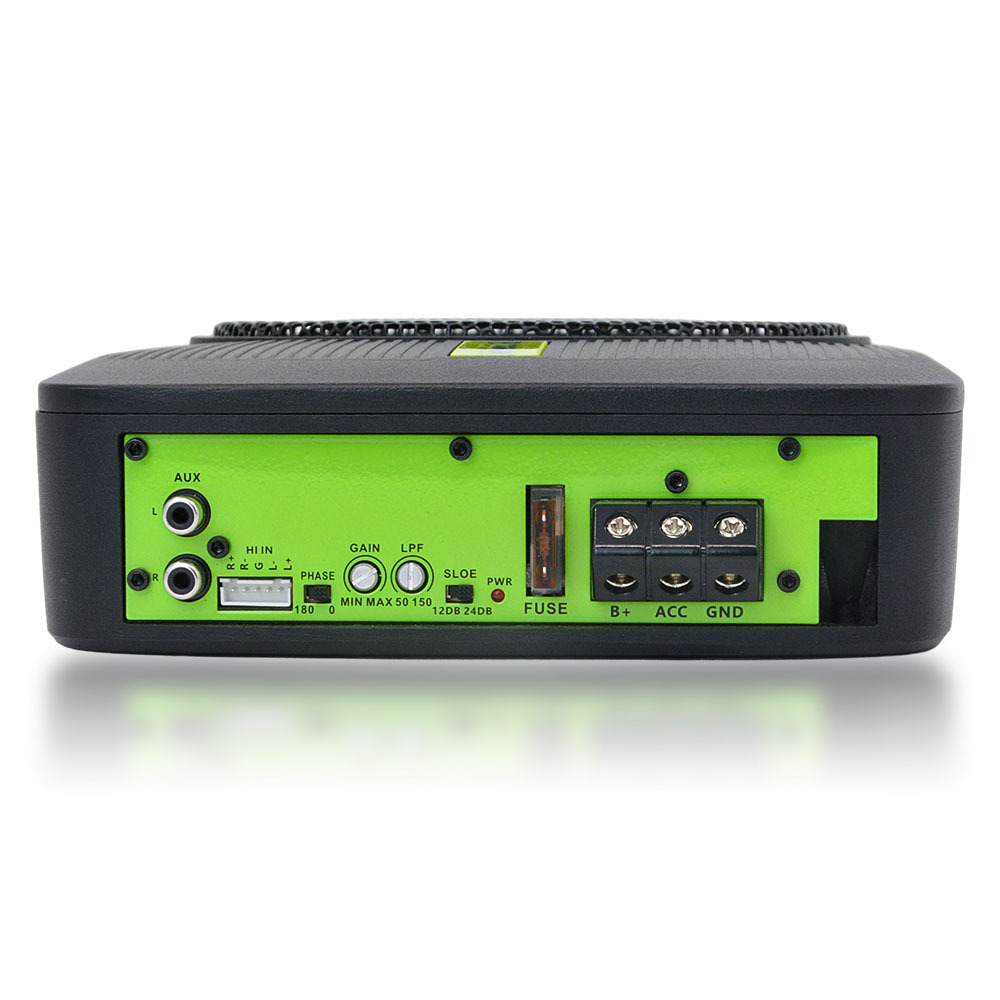 New design 6.5 inch car under seat ultra-thin subwoofer with amp SPL ative power auto slim subwoofer