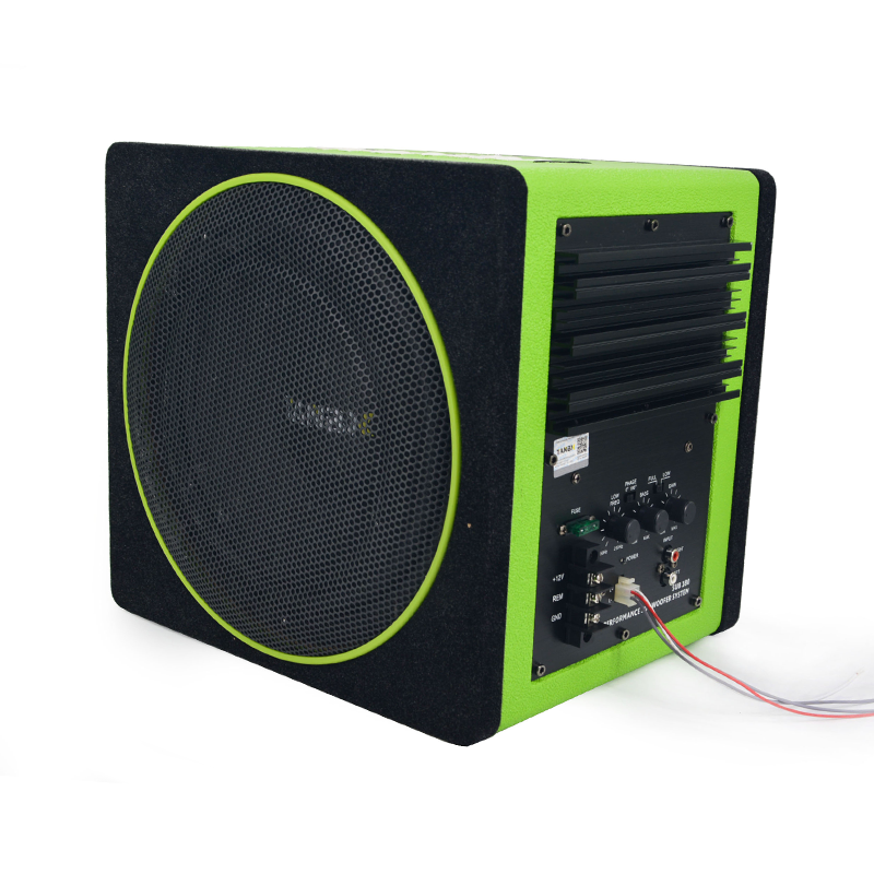 10 inch trapezoid subwoofer car audio active subwoofer with box and amplifie