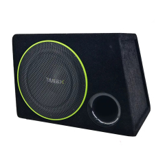 high quality 10 inch trapezoid subwoofer car audio active subwoofer with box and amplifier