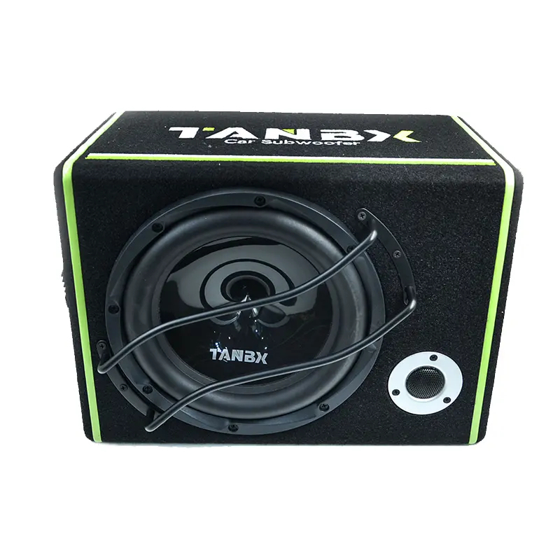 new style 10 inch car active subwoofer trapezoid subwoofer with box and amp