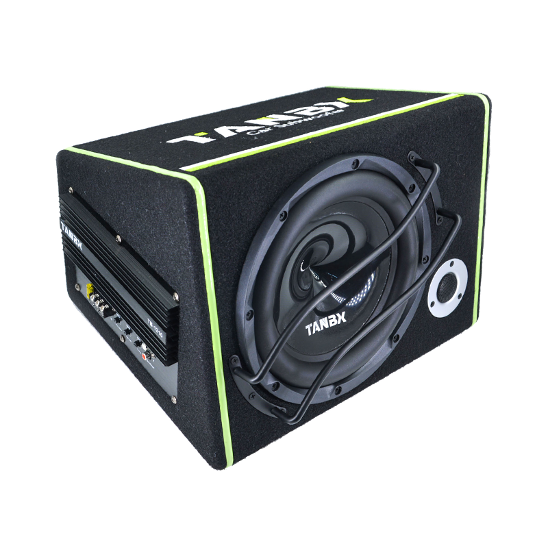new style 10 inch car active subwoofer trapezoid subwoofer with box and amp