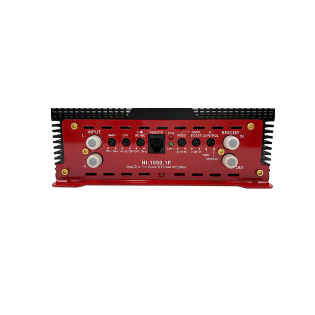 Big power 1500W professional class D sound digital car audio amplifier 1 channel for car (HI-1500.1F)