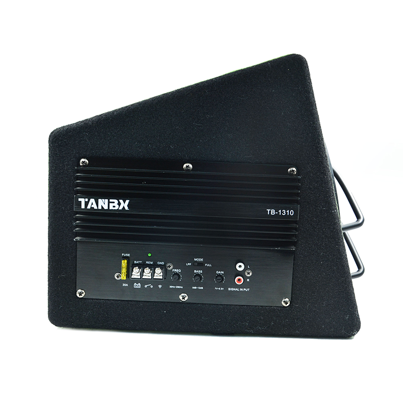 new style 10 inch car active subwoofer trapezoid subwoofer with box and amp