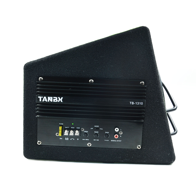 new style 10 inch car active subwoofer trapezoid subwoofer with box and amp